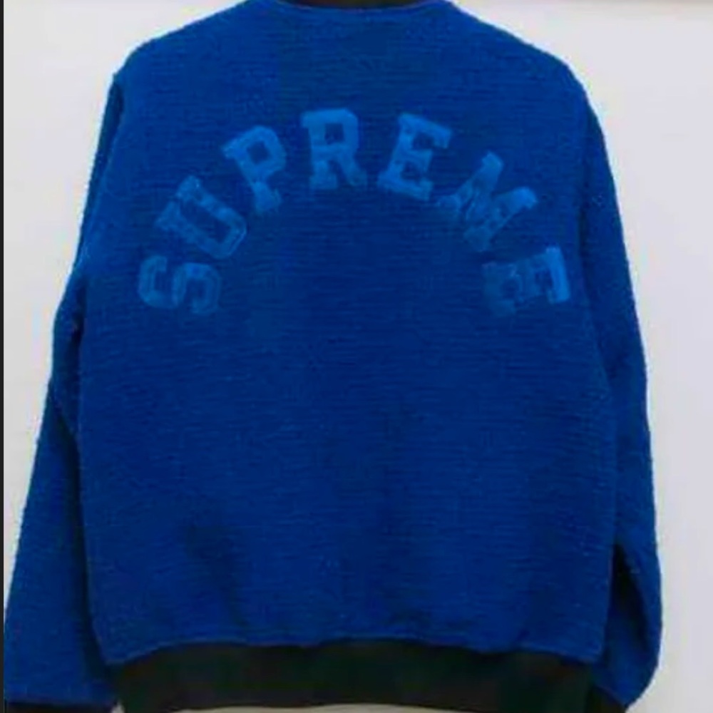 Supreme S Blue Boucle Varsity Jacket 2016